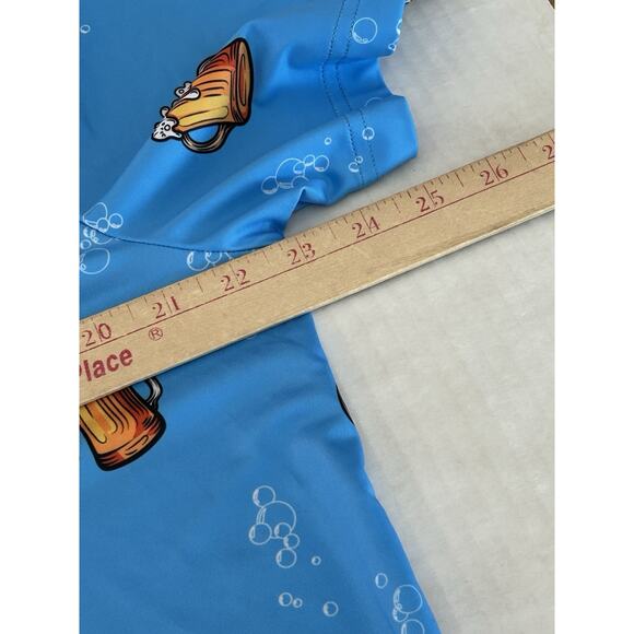 Sunday Swagger Golf Polo Shirt Mens Size L Blue Beer Stein Mugs Performance - Picture 7 of 8